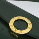 CELINE Shoulder Bag Leather Green Gold Auth 123217-14