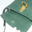CELINE Shoulder Bag Leather Green Gold Auth 123217-15