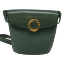 CELINE Shoulder Bag Leather Green Gold Auth 123217-2