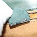 CELINE Shoulder Bag Leather Green Gold Auth 123217-21