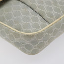 CELINE Macadam Canvas Shoulder Bag Light Blue Silver Auth 123219-11