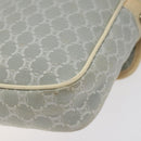 CELINE Macadam Canvas Shoulder Bag Light Blue Silver Auth 123219-16