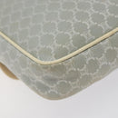 CELINE Macadam Canvas Shoulder Bag Light Blue Silver Auth 123219-13