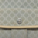 CELINE Macadam Canvas Shoulder Bag Light Blue Silver Auth 123219-15