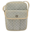 CELINE Macadam Canvas Shoulder Bag Light Blue Silver Auth 123219-2