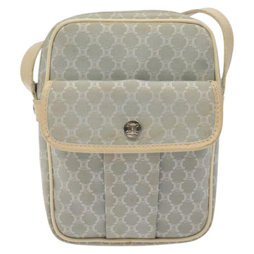 CELINE Macadam Canvas Shoulder Bag Light Blue Silver Auth 123219 - 0