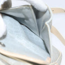 CELINE Macadam Canvas Shoulder Bag Light Blue Silver Auth 123219-23
