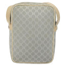 CELINE Macadam Canvas Shoulder Bag Light Blue Silver Auth 123219-2