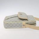 CELINE Macadam Canvas Shoulder Bag Light Blue Silver Auth 123219-4