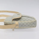 CELINE Macadam Canvas Shoulder Bag Light Blue Silver Auth 123219-4