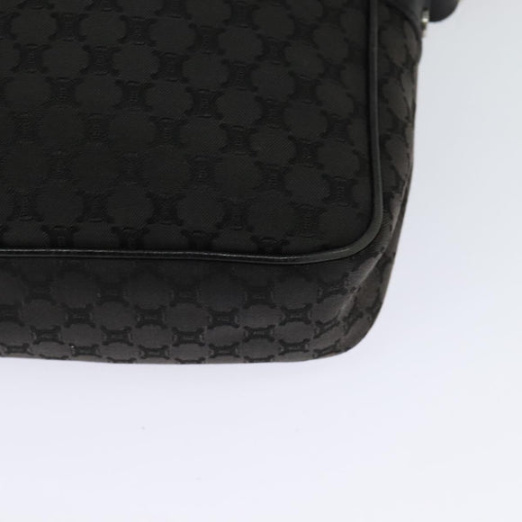 CELINE Macadam Canvas Shoulder Bag Black Silver Auth 123220