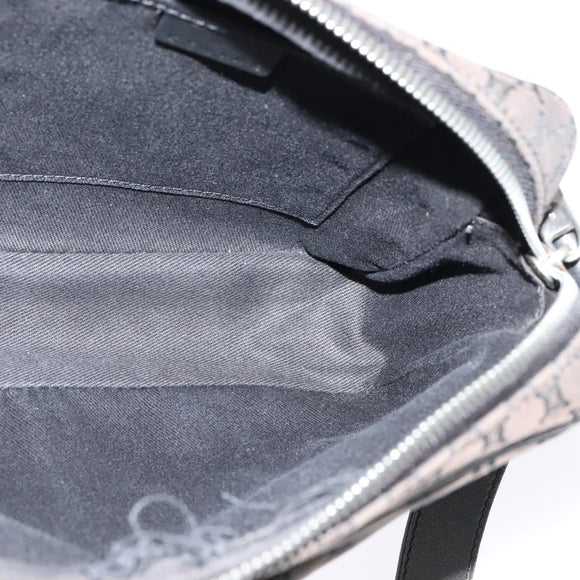 CELINE Macadam Canvas Shoulder Bag Black Silver Auth 123220