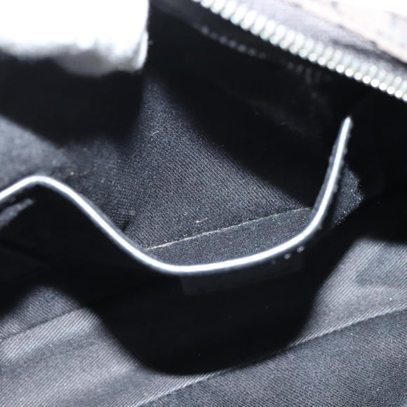 CELINE Macadam Canvas Shoulder Bag Black Silver Auth 123220