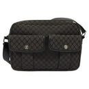 CELINE Macadam Canvas Shoulder Bag Black Silver Auth 123220-13