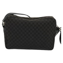 CELINE Macadam Canvas Shoulder Bag Black Silver Auth 123220-2