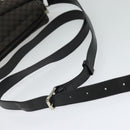 CELINE Macadam Canvas Shoulder Bag Black Silver Auth 123220-7