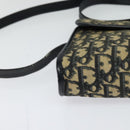 Christian Dior Trotter Canvas Shoulder Bag Navy Gold Auth 123224-8