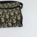 Christian Dior Trotter Canvas Shoulder Bag Navy Gold Auth 123224-15