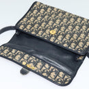 Christian Dior Trotter Canvas Shoulder Bag Navy Gold Auth 123224-10