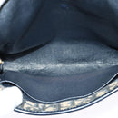 Christian Dior Trotter Canvas Shoulder Bag Navy Gold Auth 123224-11