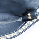 Christian Dior Trotter Canvas Shoulder Bag Navy Gold Auth 123224-18