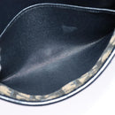 Christian Dior Trotter Canvas Shoulder Bag Navy Gold Auth 123224-20