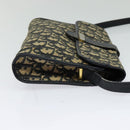 Christian Dior Trotter Canvas Shoulder Bag Navy Gold Auth 123224-4