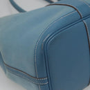 HERMES Garden Party PM Hand Bag Canvas Blue Auth 123229-13