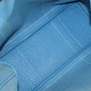 HERMES Garden Party PM Hand Bag Canvas Blue Auth 123229-15