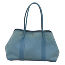 HERMES Garden Party PM Hand Bag Canvas Blue Auth 123229-3