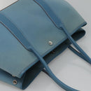 HERMES Garden Party PM Hand Bag Canvas Blue Auth 123229-6