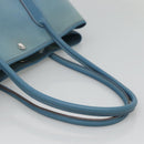 HERMES Garden Party PM Hand Bag Canvas Blue Auth 123229-7
