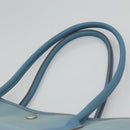 HERMES Garden Party PM Hand Bag Canvas Blue Auth 123229-8