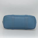 HERMES Garden Party PM Hand Bag Canvas Blue Auth 123229-9