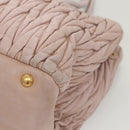 Miu Miu Matelasse Hand Bag Leather 2way Pink Gold Auth 123231-14