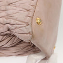Miu Miu Matelasse Hand Bag Leather 2way Pink Gold Auth 123231-15