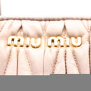 Miu Miu Matelasse Hand Bag Leather 2way Pink Gold Auth 123231-17
