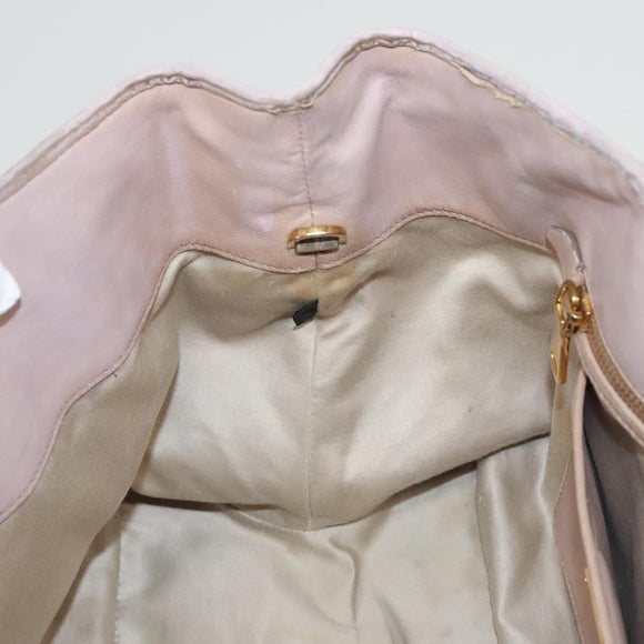 Miu Miu Matelasse Hand Bag Leather 2way Pink Gold Auth 123231