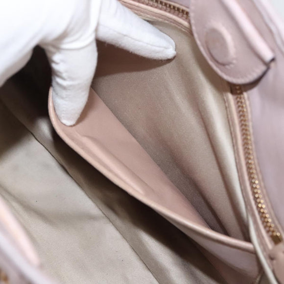 Miu Miu Matelasse Hand Bag Leather 2way Pink Gold Auth 123231