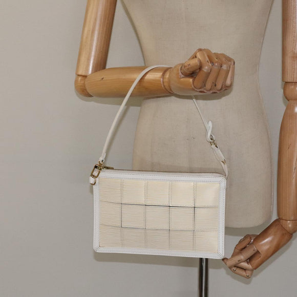 LOUIS VUITTON Epi Stretch Delmonico Pouch Cream M54603 LV Auth 123285