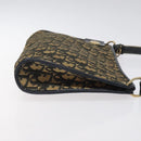 Christian Dior Trotter Canvas Shoulder Bag Navy Gold Auth 123286-3