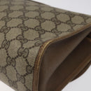 GUCCI GG Supreme Web Sherry Line Clutch Bag PVC Beige Red 89 01 031 Auth 123291-15