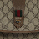 GUCCI GG Supreme Web Sherry Line Clutch Bag PVC Beige Red 89 01 031 Auth 123291-8