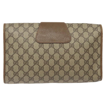 GUCCI GG Supreme Web Sherry Line Clutch Bag PVC Beige Red 89 01 031 Auth 123291 - 0