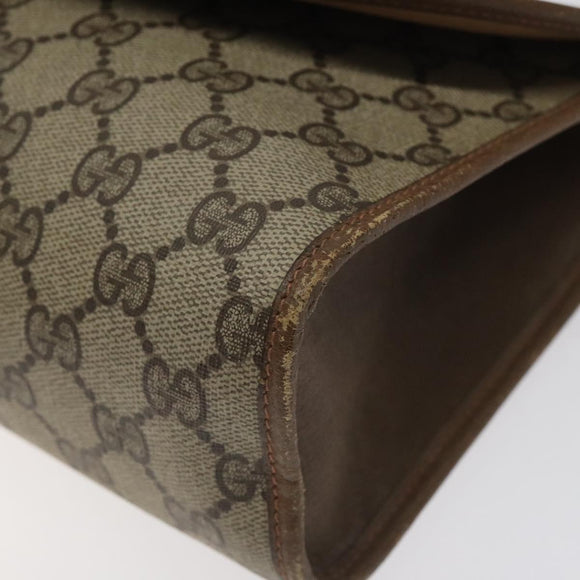 GUCCI GG Supreme Web Sherry Line Clutch Bag PVC Beige Red 89 01 031 Auth 123291