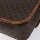 CELINE Macadam Canvas Circle Shoulder Bag PVC Leather Brown Gold Auth 123293-16