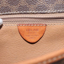 CELINE Macadam Canvas Circle Shoulder Bag PVC Leather Brown Gold Auth 123293-12