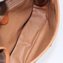 CELINE Macadam Canvas Circle Shoulder Bag PVC Leather Brown Gold Auth 123293-10