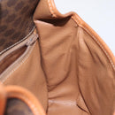 CELINE Macadam Canvas Circle Shoulder Bag PVC Leather Brown Gold Auth 123293-19