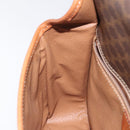 CELINE Macadam Canvas Circle Shoulder Bag PVC Leather Brown Gold Auth 123293-20